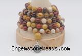 GMN1146 Hand-knotted 8mm, 10mm mookaite 108 beads mala necklaces with charm