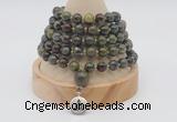 GMN1165 Hand-knotted 8mm, 10mm dragon blood jasper 108 beads mala necklaces with charm