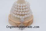 GMN1172 Hand-knotted 8mm, 10mm tibetan agate 108 beads mala necklaces with charm