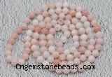 GMN119 Hand-knotted 6mm pink opal 108 beads mala necklaces