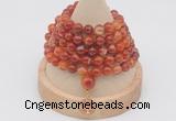 GMN1197 Hand-knotted 8mm, 10mm red banded agate 108 beads mala necklaces with charm