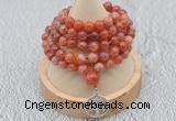 GMN1212 Hand-knotted 8mm, 10mm fire agate 108 beads mala necklaces with charm