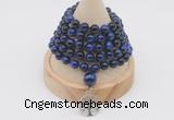 GMN1228 Hand-knotted 8mm, 10mm blue tiger eye 108 beads mala necklaces with charm