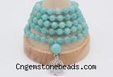 GMN1250 Hand-knotted 8mm, 10mm amazonite 108 beads mala necklaces with charm