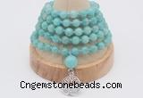 GMN1250 Hand-knotted 8mm, 10mm amazonite 108 beads mala necklaces with charm