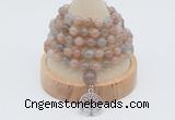GMN1253 Hand-knotted 8mm, 10mm moonstone 108 beads mala necklaces with charm