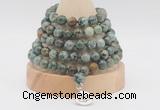 GMN1270 Hand-knotted 8mm, 10mm African turquoise 108 beads mala necklaces with charm