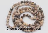 GMN130 Hand-knotted 6mm zebra jasper 108 beads mala necklaces