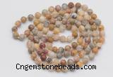 GMN135 Hand-knotted 6mm yellow crazy lace agate 108 beads mala necklaces