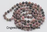 GMN137 Hand-knotted 6mm rhodonite 108 beads mala necklaces