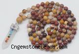 GMN1470 Hand-knotted 8mm, 10mm mookaite 108 beads mala necklace with pendant