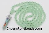 GMN1504 Hand-knotted 8mm candy jade 108 beads mala necklace with pendant
