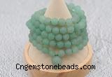 GMN2200 Hand-knotted 8mm, 10mm matte green aventurine 108 beads mala necklaces