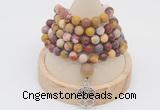 GMN2214 Hand-knotted 8mm, 10mm matte mookaite 108 beads mala necklace with charm