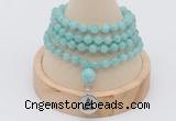 GMN2435 Hand-knotted 6mm amazonite 108 beads mala necklace with charm