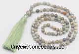 GMN271 Hand-knotted 6mm artistic jasper 108 beads mala necklaces with tassel