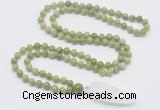 GMN4018 Hand-knotted 8mm, 10mm China jade 108 beads mala necklace with pendant