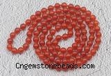 GMN406 Hand-knotted 8mm, 10mm red agate 108 beads mala necklaces