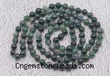 GMN409 Hand-knotted 8mm, 10mm moss agate 108 beads mala necklaces