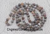 GMN438 Hand-knotted 8mm, 10mm Botswana agate 108 beads mala necklaces