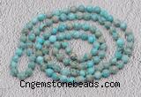 GMN454 Hand-knotted 8mm, 10mm sea sediment jasper 108 beads mala necklaces