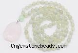 GMN4616 Hand-knotted 8mm, 10mm New jade 108 beads mala necklace with pendant