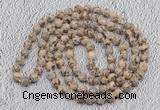 GMN466 Hand-knotted 8mm, 10mm feldspar 108 beads mala necklaces