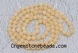 GMN476 Hand-knotted 8mm, 10mm honey jade 108 beads mala necklaces