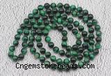 GMN502 Hand-knotted 8mm, 10mm green tiger eye 108 beads mala necklaces