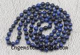 GMN503 Hand-knotted 8mm, 10mm blue tiger eye 108 beads mala necklaces