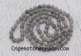 GMN507 Hand-knotted 8mm, 10mm labradorite 108 beads mala necklaces
