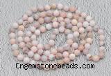 GMN510 Hand-knotted 8mm, 10mm natural pink opal 108 beads mala necklaces