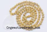 GMN5102 Hand-knotted 8mm, 10mm golden tiger eye 108 beads mala necklace with pendant