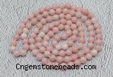 GMN511 Hand-knotted 8mm, 10mm Chinese pink opal 108 beads mala necklaces