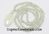GMN5161 Hand-knotted 8mm, 10mm New jade 108 beads mala necklace with pendant