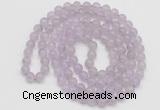 GMN520 Hand-knotted 8mm, 10mm lavender amethyst 108 beads mala necklaces