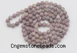 GMN522 Hand-knotted 8mm, 10mm lepidolite 108 beads mala necklaces