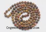 GMN524 Hand-knotted 8mm, 10mm red moss agate 108 beads mala necklaces