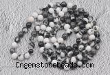 GMN535 Hand-knotted 8mm, 10mm black & white jasper 108 beads mala necklaces