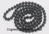 GMN540 Hand-knotted 8mm, 10mm matte black onyx 108 beads mala necklaces