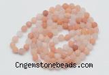GMN5503 Hand-knotted 6mm matte pink aventurine 108 beads mala necklaces