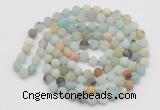 GMN5507 Hand-knotted 6mm matte amazonite 108 beads mala necklaces