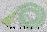 GMN60 Hand-knotted 8mm candy jade 108 beads mala necklace with tassel