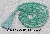 GMN695 Hand-knotted 8mm, 10mm peafowl agate 108 beads mala necklaces with tassel