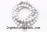 GMN7000 8mm white howlite 108 mala beads wrap bracelet necklaces