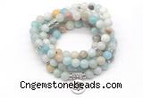 GMN7003 8mm amazonite 108 mala beads wrap bracelet necklace