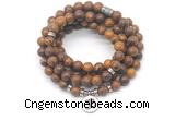 GMN7023 8mm elephant skin jasper 108 mala beads wrap bracelet necklace