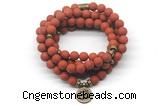 GMN7025 8mm matte red jasper 108 mala beads wrap bracelet necklace