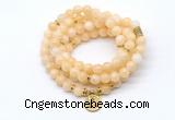 GMN7027 8mm honey jade 108 mala beads wrap bracelet necklace