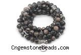 GMN7031 8mm grey opal 108 mala beads wrap bracelet necklace